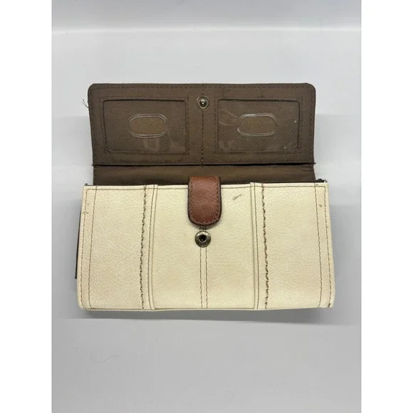 b.o.c. Born Concept Trifold Wallet Womens OS Cream Pink Brown Whipstitch - Picture 3 of 4